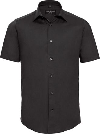 Russell Athletic Russell Collection Heren Stretch Overhemd Met Korte Mouwen (Zwart)