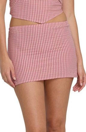 Billabong So Stripe Cotton Micro Miniskirt in Pink Sunset at Nordstrom, Size X-Large