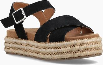 Hush Puppies Womens Hush Puppies Rosa Rafia Sandal Leather Womens Black Sandals - Size: 8
