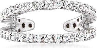 RS Pure by Ross-Simons Diamond 2-Row Single Ear Cuff in Sterling Silver