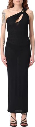 Federica Tosi Kleedjes, Dames, Zwart, S, One Shoulder Cut Out Maxi Dress