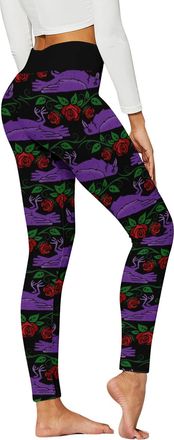 Generic High Waist Yoga Pants with Pockets Women Halloween Print for Yoga Running Day Control Workout Pants Pilates Slimming Booty Pants Yoga Running Tummy Le