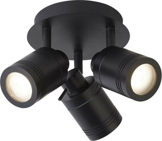 Searchlight Searchlight Samson 3 Light IP44 Bathroom Spot Plate, Matt Black IP44