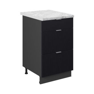 Vicco Mueble Bajo De Cocina Fame-line, Rayas Negras, 50 Cm, Et M&aacute;rmol