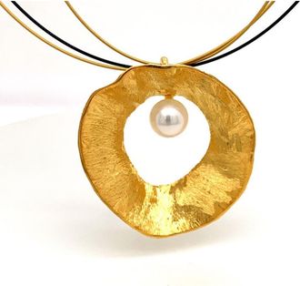 Esin Akan Sea & Moon Large Necklace, Sterling Silver with Gold Plate in Gold Plated at Nordstrom, Size 18