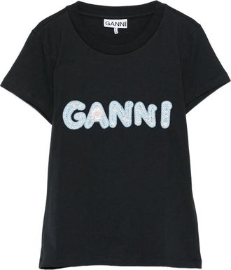 Ganni Logo-embroidery T-shirt