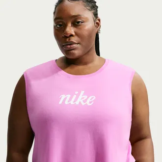 Nike Womens Nike Sportswear Club Loose Cropped Tank Top (Plus Size) in Purple | IH8035-503