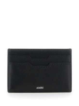 Amiri Logo-Embossed Leather Card Case - Black