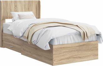 vidaXL Estructura De Cama Con Almacenamiento Y Cabecero Roble Sonoma Vidaxl