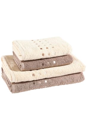 Esposa Frottierset, Taupe, Beige, Textil, 4-teilig, 50x100 cm, Heimtextilien, Badtextilien, Handtuchsets