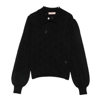 Twinset Polo Knit - - Tops - Donna - Nero - L