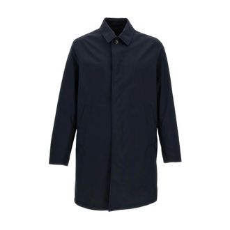Herno Single-Breasted Coats, male, Blue, Size: XL Single-Breasted Coat