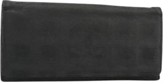 Chanel Pre-owned Vintage Long Wallet - Dames - Vintage Accessoires - Zwart - ONE Size - Nylon - Vintage