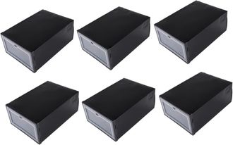 OEM Cajas Apilables Transparentes Para Guardar Zapatos, 6 Unidades, Organizadores Para El Hogar, Color Negro