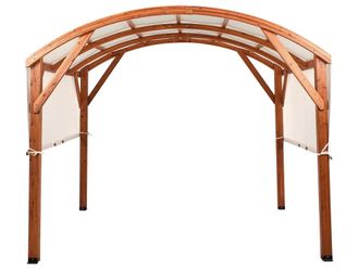 Beliani Cenador 303 cm 300 cm madera de abeto marr&oacute;n beige