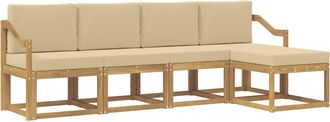vidaXL Conjunto De Sof&aacute;s De Exterior 5 Uds. Y Beige Vidaxl