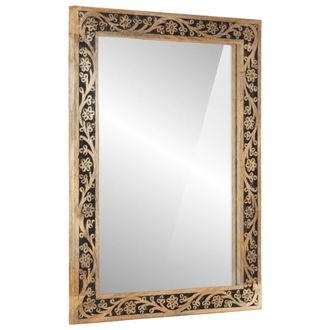 vidaXL Vidaxl - Espejo De Ba&ntilde;o Madera Maciza De Acacia Y Vidrio 50x70x2,5 Cm