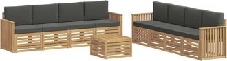 vidaXL Conjunto De Sof&aacute;s De Exterior 9 Uds. Blanco Y Antracita Vidaxl