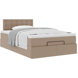 vidaXL Estructura Cama Otomana Colch&oacute;n Cappucino Cuero Sint&eacute;tico Vidaxl