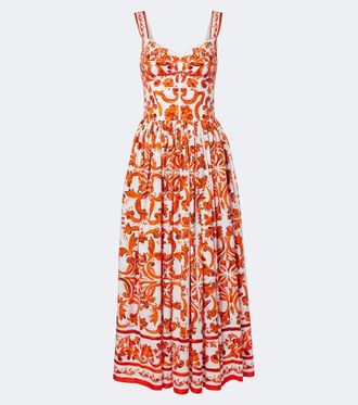 Dolce & Gabbana Majolica cotton poplin maxi dress