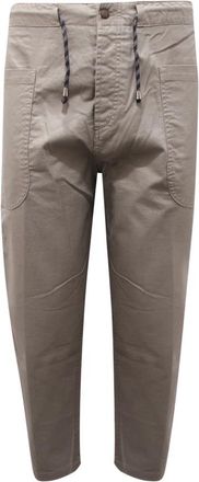 Officina36 Heren, Broeken, Grijs, Maat: XL Katoen