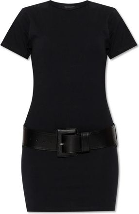 Balenciaga Jurk met riem - Dames - Korte kleedjes - Zwart - S - Katoen - Kleedjes