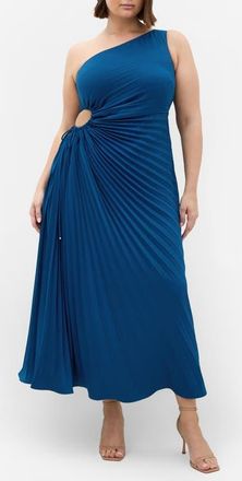 City Chic Aliza One-Shoulder Dress in Poseidon at Nordstrom, Size Xxxs