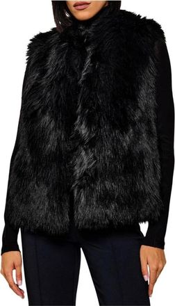 Patrizia Pepe Chaqueta sin mangas de pelo sint&eacute;tico - Jackets - Mujer - Negro - XS