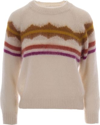 Isabel Marant Striped Knit Sweater in Fuzzy Mohair Blend