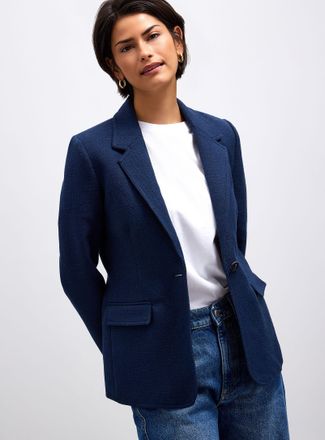 Contemporaine Womens Textured single-button Blazer Jacket