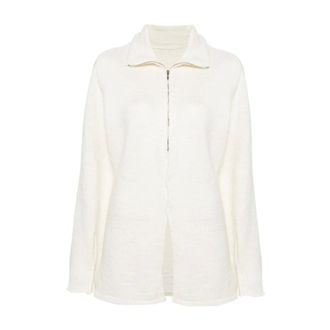 Maison Margiela Truien & Vesten, Dames, Wit, M, Wol, High-Neck Jumper