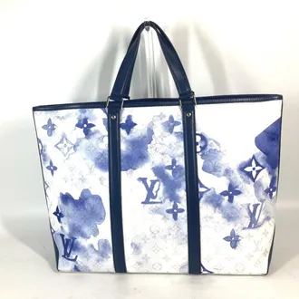 Louis Vuitton Blue White Monogram Shoulder Bag Tote Bag (Pre-Owned)