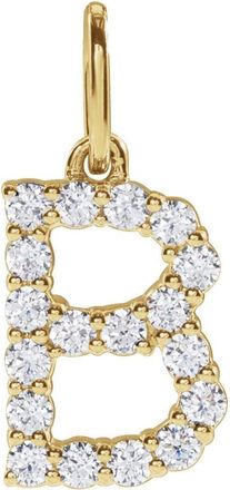 Diamond2Deal 14k Gold 1/4ct Lab-Grown Diamond Initial B Pendant