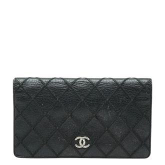 Chanel Pre-owned Wallets, female, Black, Size: ONE SIZE Pre-owned Long wallet (bi-fold)