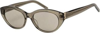 Saint Laurent M148 Zonnebril - Dames - Accessoires - Grijs - Maat: 54 MM Nylon