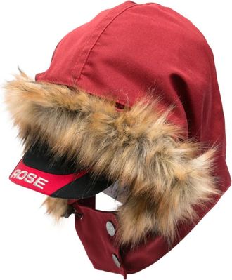 Martine Rose fur trim hat - unisex - Fabric - One Size - Red
