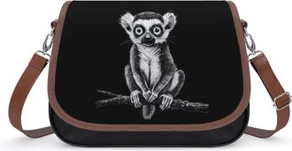 Generic Lemur Animal Crossbody Bags for Women Fashion Leather Shoulder Handbags With Adjustable Strap