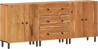 vidaXL Armarios Auxiliares 3 Uds Madera Maciza De Acacia 60x33x75 Cm Vidaxl