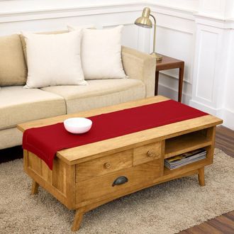 Solino Home Linen Table Runner for Dining Table, Holiday and Everyday Table Decor - Classic Hemstitch in Red at Nordstrom, Size Xx-Small