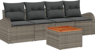 vidaXL Garden Sofa Set 5 pcs Grey vidaXL