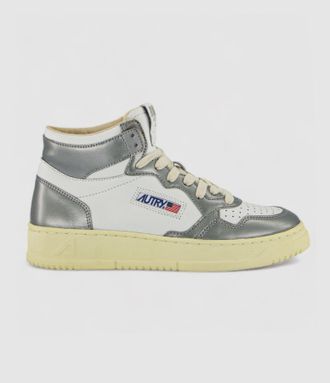 Autry Baskets Medalist Mid Woman Cuir Steel