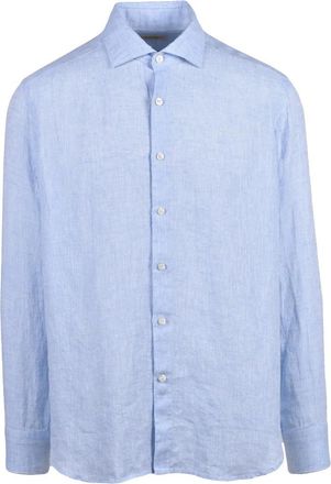Ghirardelli Light Blue Linen Mens Linen Shirt