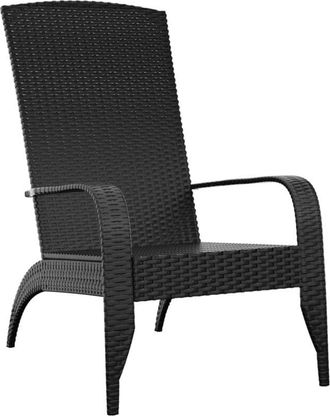 vidaXL Vidaxl - Silla De Jard&iacute;n Adirondack Rat&aacute;n Sint&eacute;tico Negro