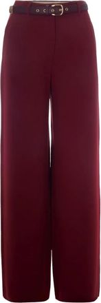 Max Mara Wijde broek - Dames - Wijde Broeken - Rood - M - Polyester - Broeken