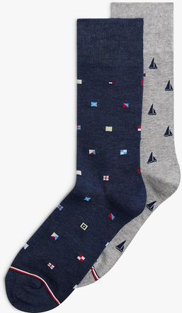 Tommy Hilfiger Mens Nautical Trouser Sock 3-Pack - Multi