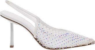 Le Silla Kristalversierde Pumps Gilda - Dames - Pumps - Wit - 40 EU - Leer - Schoenen