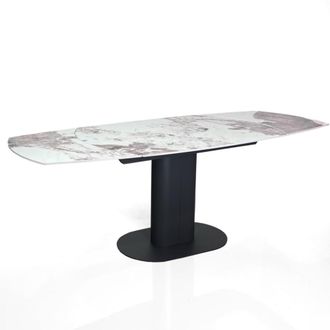 Oresteluchetta Mesa extensible cer&aacute;mica/acero &oacute;nix-gris 76x89x120-200 cm