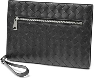 Bottega Veneta Black Intrecciato Clutch Bag Document Case (Pre-Owned)