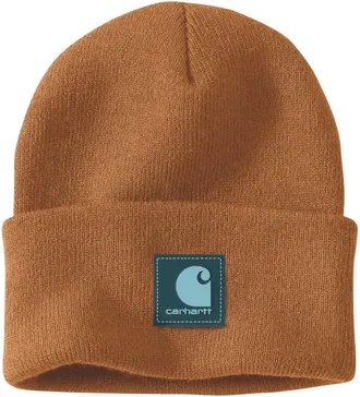 Carhartt Work in Progress Rubber Patch Watch Cap Beanie M&uuml;tze f&uuml;r Herren | braun