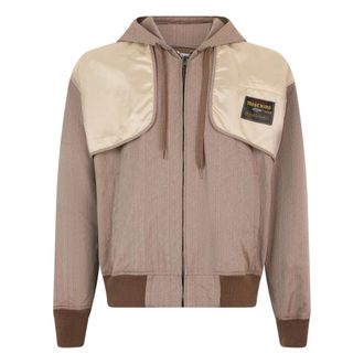 Moschino Hooded Bomber - Heren - Bomber jackets - Bruin - L - Katoen - Jassen